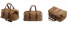 Mens Waxed Canvas Weekender Bag Canvas Travel Bag Shoulder Bag for Men