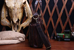 Vintage Coffee Leather Mens Briefcase Laptop Bag Business Bags Work Bag for Men - imessengerbags