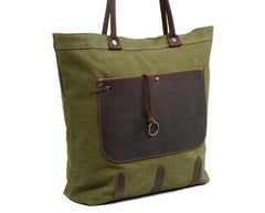 Mens Waxed Canvas Large Tote Bag Canvas Handbag Canvas Shoulder Bag for Men