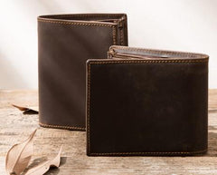 Cool Leather Vintage Mens Slim Small Wallets Zipper billfold Wallets for Men - imessengerbags
