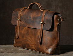 Handmade Leather Mens Cool Messenger Bag Briefcase Work Bag Business Bag Laptop Bag for men - imessengerbags