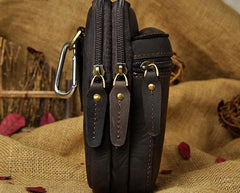 Mens Small Leather Belt Pouch Holster Belt Case Cell Phone Waist Pouch for Men - imessengerbags