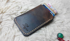 Mens Leather Slim Front Pocket Wallets Leather Cards Wallet for Men - imessengerbags
