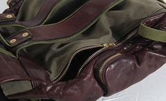Genuine Leather Mens Cool Backpack Sling Bag Large Black Travel Bag Hiking Bag for men