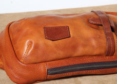 Genuine Leather Mens Cool Chest Bag Sling Bag Crossbody Bag Travel Bag Hiking Bag for men - imessengerbags