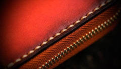 Handmade Leather Mahākāla Mens Chain Biker Wallet Cool Leather Wallet Long Clutch Wallets for Men