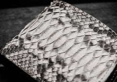 Handmade Leather Boa Skin Tooled Mens billfold Wallet Cool Slim Wallet Biker Wallet for Men - imessengerbags