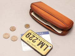 Vintage Leather Long Wallets for Men Zipper Long Wallet - imessengerbags