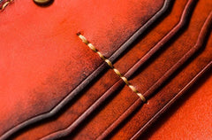 Handmade Leather Men Tooled Cool Leather Wallet Long Phone Wallets for Men - imessengerbags