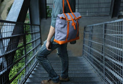 Canvas Leather Mens Backpack Travel Backpacks Laptop Backpack for men - imessengerbags