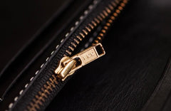 Handmade Leather Chinese Lion Mens Chain Biker Wallet Cool Leather Wallet With Chain Wallets for Men