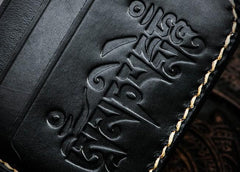 Handmade Leather Mah¨¡k¨¡la Tooled Mens billfold Wallet Cool Leather Wallet Slim Wallet for Men - imessengerbags