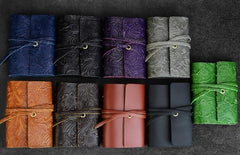 Handmade Leather Floral Mens Cool Short Wallet Card Holder Small Card Slim Wallets for Men - imessengerbags