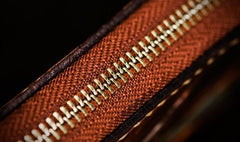 Handmade Leather Tooled Chinese Lion Mens Chain Biker Wallet Cool Leather Wallet Long Phone Wallets for Men - imessengerbags