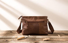 Cool Small Leather Vintage Mens Messenger Bag Shoulder Bags  for Men - imessengerbags