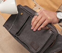 Canvas Mens Fanny Pack Canvas Waist Bag Small Canvas Chest Bag for Men - imessengerbags
