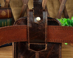 Small Mens Leather Belt Pouch Holster Belt Case Cell Phone Waist Pouch for Men - imessengerbags