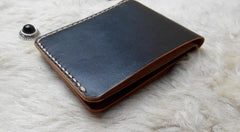 Black Leather Mens Bifold Small Wallet Leather Small Wallets for Men - imessengerbags