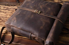 Handmade Leather Mens Cool Backpack Sling Bag Large Black Travel Bag Hiking Bag for men - imessengerbags
