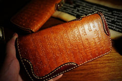 Handmade Leather Mens Tibetan Chain Biker Wallet Cool Leather Wallet Long Clutch Wallets for Men