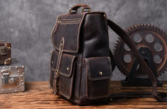 Handmade Leather Mens Cool Backpack Messenger Bag Briefcase Work Bag Business Bag for men - imessengerbags