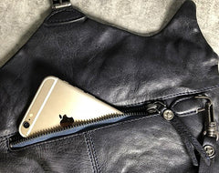 Handmade Genuine Leather Women Mens Clutch Cool Slim Wallet Zipper Clutch Wristlet Wallet for Men