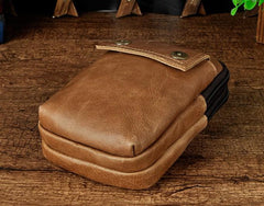 Leather Mens WAIST POUCH with Belt Loop Cell Phone Holster Belt Pouch for Men - imessengerbags