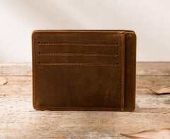 Leather Mens Slim Cards Holder Front Pocket Wallets Card Wallet for Men