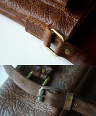Handmade Vintage Leather Mens Small Messenger Bag Coffee Cell Phone Shoulder Bag for Men - imessengerbags