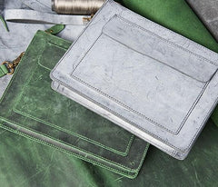 Cool Leather Large Mens Wristlet Bag Vintage Clutch Zipper Bag for Men