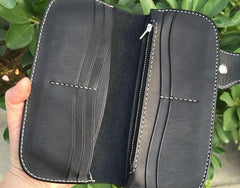 Handmade Leather Biker Wallet Mens Cool Chain Wallet Trucker Wallet with Chain - imessengerbags
