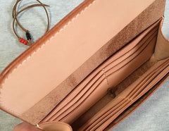 Handmade Leather Mens Clutch Wallet Cool Wallet Long Wallets for Men Women