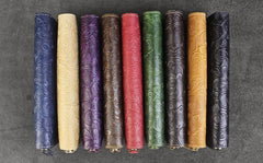 Handmade Leather Floral Mens Cool Travel Long Wallet Card Holder Card Slim Clutch Wallets for Men - imessengerbags