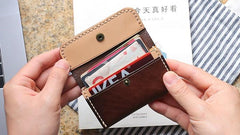 Leather Mens Card Wallet Front Pocket Wallets Small Slim Wallets Change Wallet for Men - imessengerbags