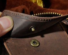 Cool Leather Mens Zipper Small Wallet Front Pocket Wallet for Men - imessengerbags