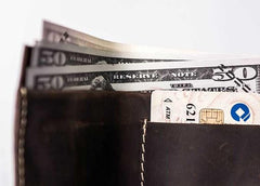 Vintage Leather Men Small Bifold Wallet Small Wallet for Men - imessengerbags