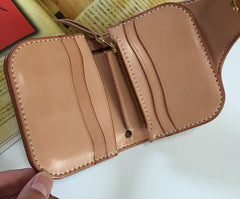 Handmade Leather Biker Wallet Mens Cool Short Chain Wallet Trucker Wallet with Chain