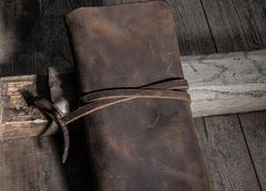 Vintage Leather Long Wallets for men Bifold Men Long Wallet - imessengerbags