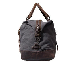 Mens Waxed Canvas Leather Weekender Bag Canvas Overnight bag Travel Bag for Men