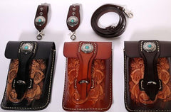 Leather Belt Pouch Mens Small Cases Waist Bag Hip Pack Belt Bag Fanny Pack Bumbag for Men - imessengerbags
