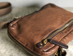 Genuine Leather Mens Cool Chest Bag Sling Bag Crossbody Bag Travel Bag Hiking Bag for men - imessengerbags