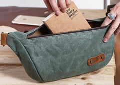 Gray Cool Canvas Mens Sling Bag Chest Bag One Shoulder Packs for men