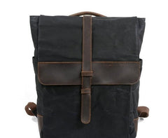 Waxed Canvas Leather Mens Backpack Canvas Travel Backpacks Canvas School Backpack for Men - imessengerbags