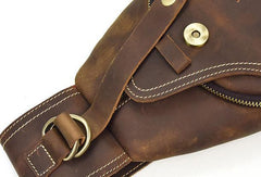Cool Leather Chest Bag Sling Bag Sling Crossbody Bag Travel Bag Hiking Bags For Men