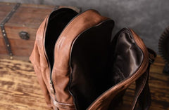 Genuine Leather Mens Cool Backpack Sling Bag Large Travel Bag Hiking Bag for men - imessengerbags