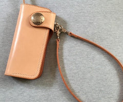 Handmade Leather Biker Wallet Mens Cool Chain Wallet Trucker Wallet with Chain