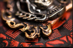 Handmade Leather Tibetan Mens Chain Biker Wallet Cool Leather Wallet Long Clutch Wallets for Men - imessengerbags