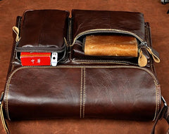 Cool Vintage Leather Mens Small Side Bag Messenger Bag Shoulder Bag for Men