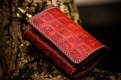 Handmade Leather Tooled Mens Cool Car Key Wallet Car Key Holder Car KeyChain for Men - imessengerbags