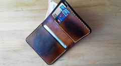 Handmade Vintage Leather Mens Slim Small Wallets for Men - imessengerbags